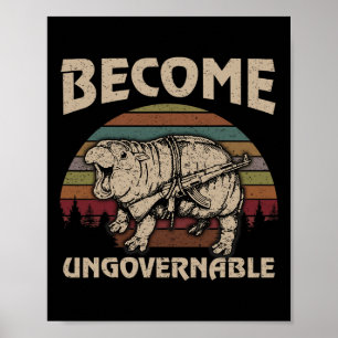 Funny Become Ungovernable Moo Deng Cute Ba  Poster