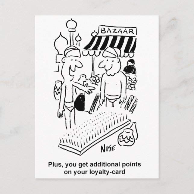 Funny Bed of Nails Indian Bazaar Marketplace Postcard (Front)