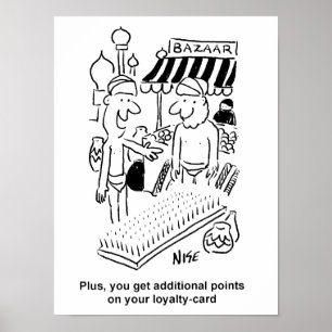 Funny Bed of Nails Indian Bazaar Marketplace Poster