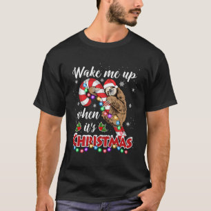 Funny Bed Sleeping Sloth Christmas Pajama Top Cute