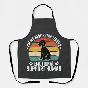 Funny Bedlington Terrier Emotional Support Human R Apron