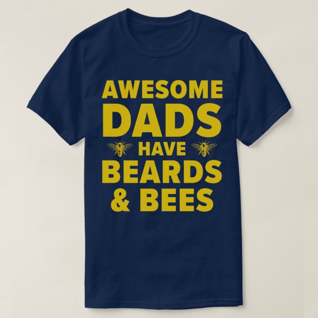 Funny Bee Beekeeping Dad Beard Father T-Shirt (Design Front)