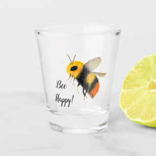 Funny Bee Happy Shot Glass