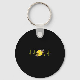 Funny Bee Heartbeat Hive Nature Buzzing Insect Lov Keychain