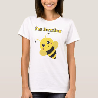 Funny Bee I'm Buzzing Slogan Graphic T-Shirt