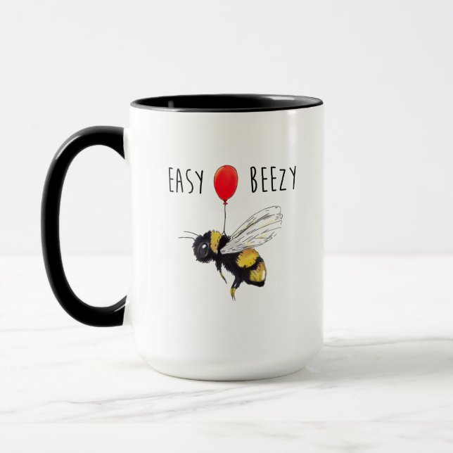 Funny bee mug, gift for beekeeper, cute graphic bu mug (Left)