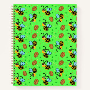 Funny bee pattern notebook