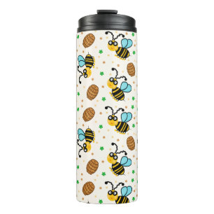Funny bee pattern thermal tumbler