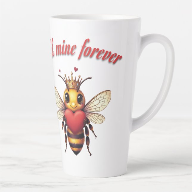 Funny Bee Pun Valentine  Latte Mug (Right)