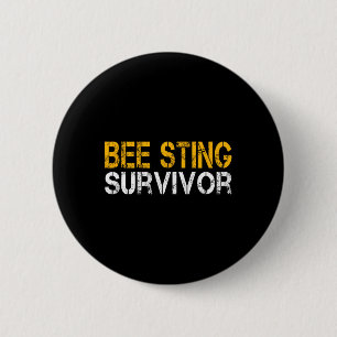 Funny Bee Sting Survivor Kids Bee Keeper Get Well 2 Inch Round Button