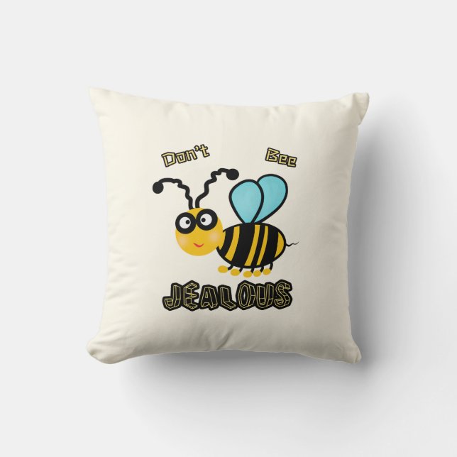 Funny bee throw pillow (Front)