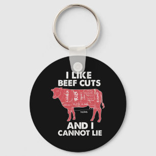 Funny Beef Cuts Chart I Bbq Butcher  Keychain