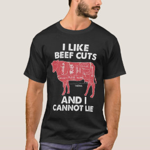 Funny Beef Cuts Chart I Bbq Butcher  T-Shirt