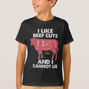 Funny Beef Cuts Chart I Bbq Butcher  T-Shirt