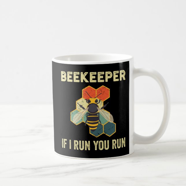 Funny Beekeeper Bee Honeycomb Beekeeping Coffee Mug (Right)