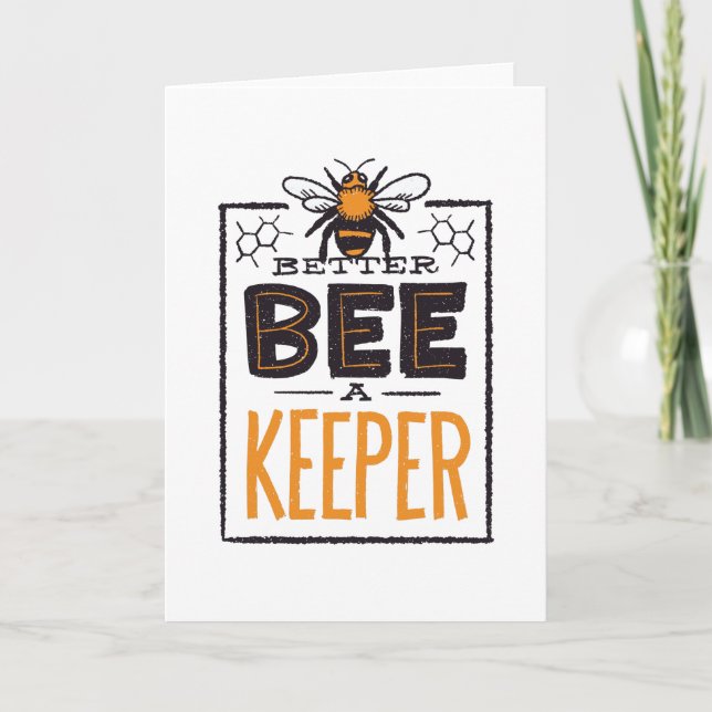Funny Beekeeper Beekeeping Birthday Gift Card (Front)