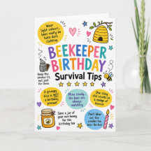 Funny Beekeeper Birthday Survival Tips Card