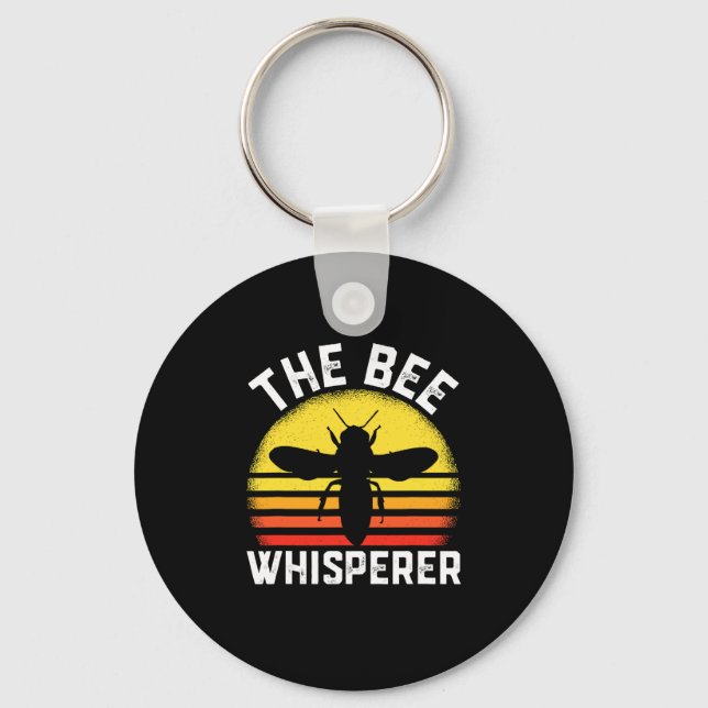 Funny Beekeeping Gift for Beekeeper Retro Bee Whis Keychain (Front)