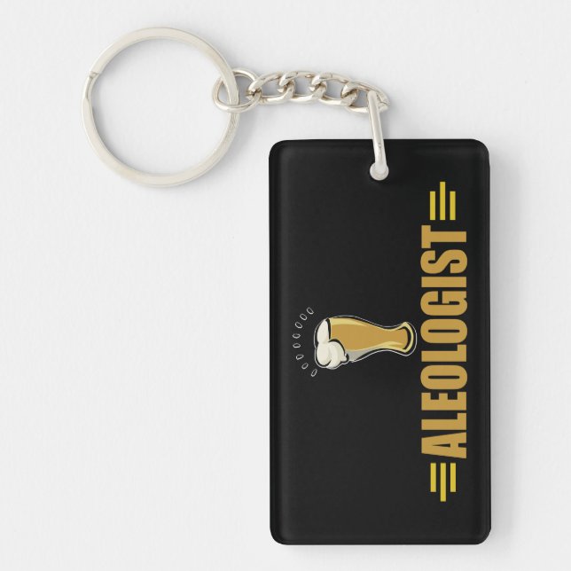 Funny Beer ALEOLOGIST Keychain (Front)