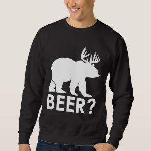 Funny Beer Bear Deer Hunting  Hiker Hunter Camping Sweatshirt