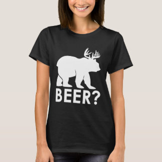 Funny Beer Bear Deer Hunting Hiker Hunter Camping T-Shirt