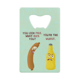 Funny Beer Bratwurst Pun Wurst Pale Ale Wallet Bottle Opener