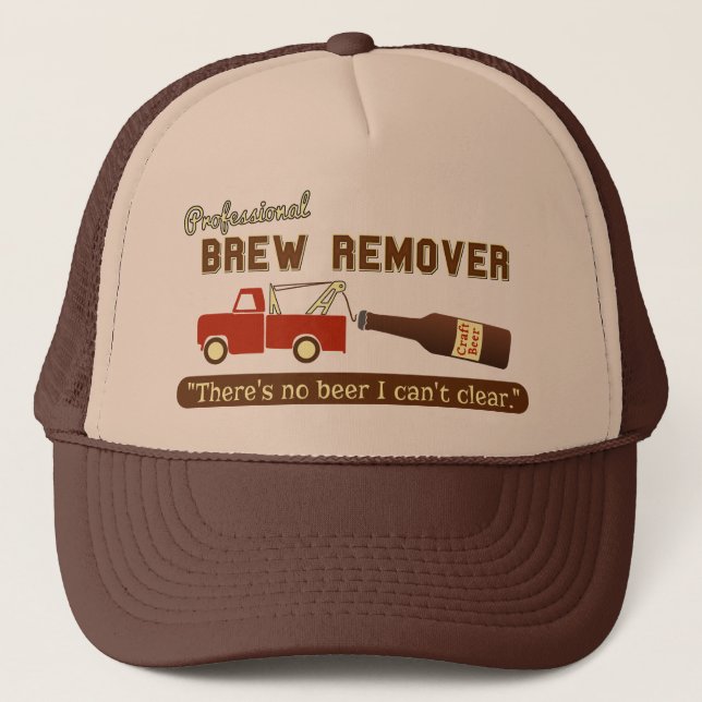 Funny Beer Brew Tow Truck Trucker Hat (Front)