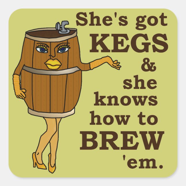 Funny Beer Brewer Square Sticker (Front)