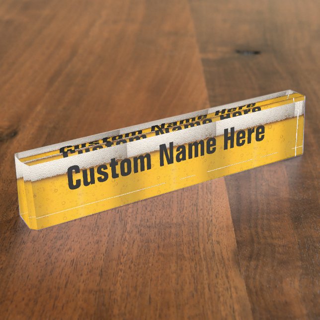 Funny Beer Bubbles Nameplate (Side)