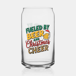 Funny beer Christmas cheer Can Glass