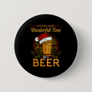 Funny Beer Christmas Shirt Holiday Most Wonderful 2 Inch Round Button