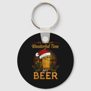 Funny Beer Christmas Shirt Holiday Most Wonderful  Keychain