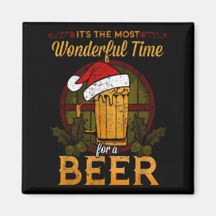 Funny Beer Christmas Shirt Holiday Most Wonderful Magnet
