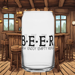 Funny beer definition word art can glass