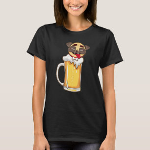Funny Beer Dog Owner Pug Beer Pitcher Drinking Ga T-Shirt