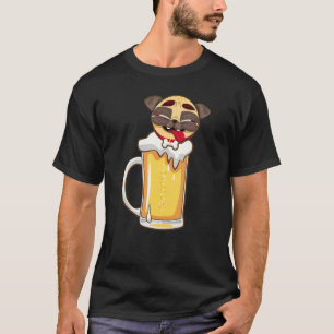 Funny Beer  Dog Owner Pug Beer Pitcher Drinking Ga T-Shirt