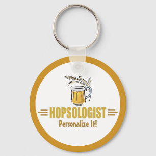 Funny Beer Drinker Brewing Bar Hopsologist Keychain