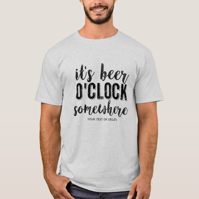 Funny Beer Drinkers Vintage Typography Custom Text T-Shirt (Front)