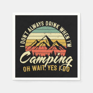 Funny beer drinking camping lovers word art napkin