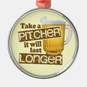 Funny Beer Drinking Humour Metal Ornament