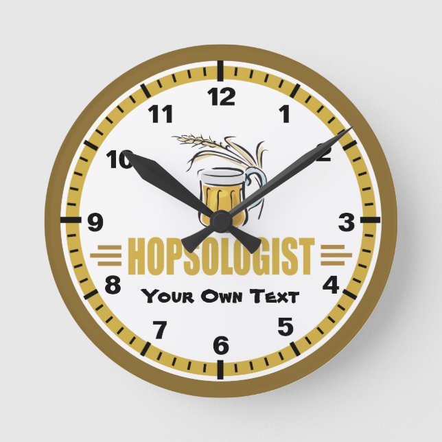 Funny Beer Drinking Round Clock (Front)
