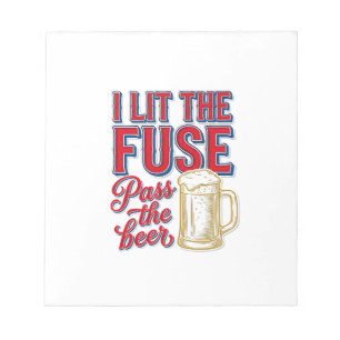Funny Beer Fireworks Vintage Shirt Design_1 Notepad