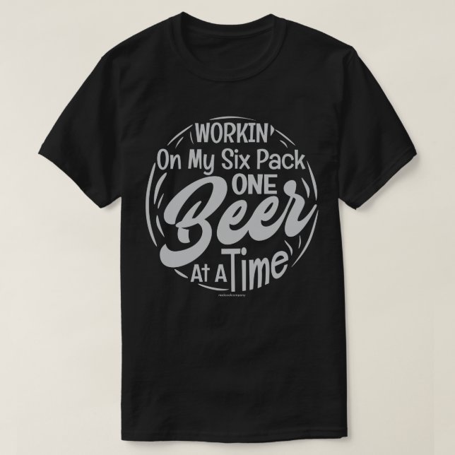 Funny Beer Graphic Tee – Beer and Six Pack  (Design Front)