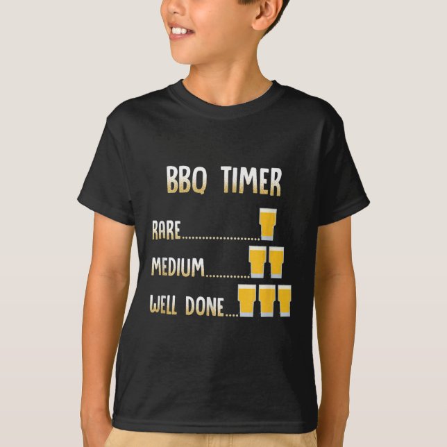 Funny Beer Grilling Bbq Timer  T-Shirt (Front)