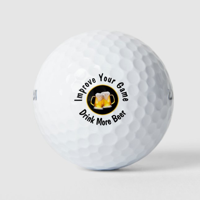 Funny Beer Guys Novelty Golf Balls (Front)