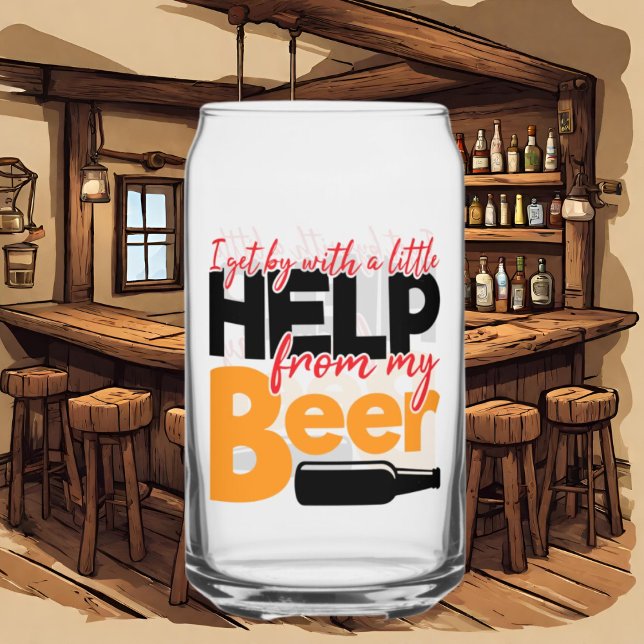 Funny beer help word art can glass (Creator Uploaded)