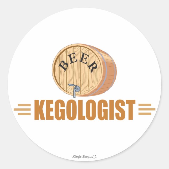 Funny Beer Keg Classic Round Sticker (Front)