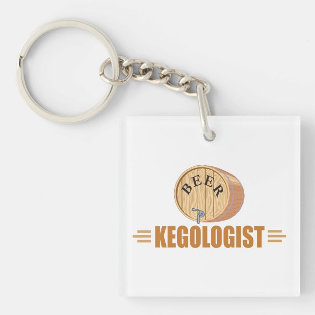 Funny Beer Keg Keychain (Front)