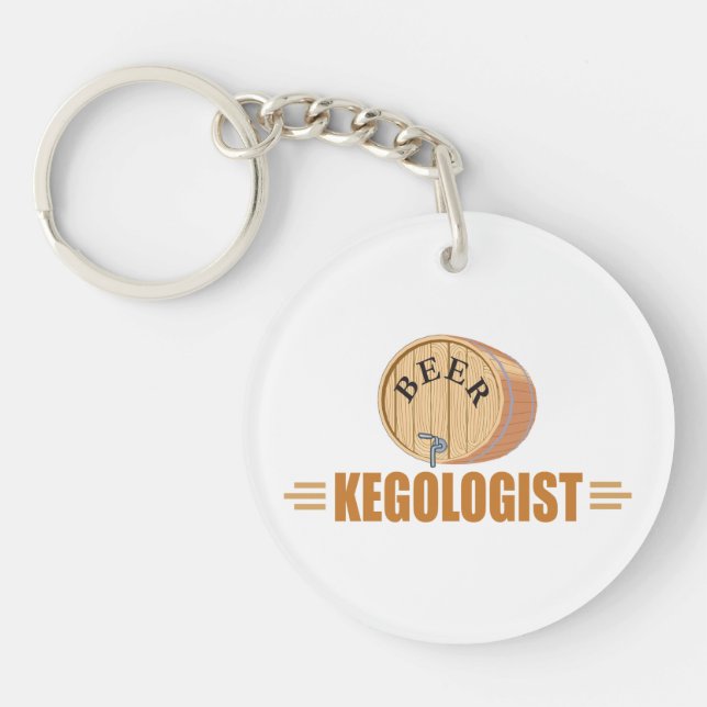 Funny Beer Keg Keychain (Front)