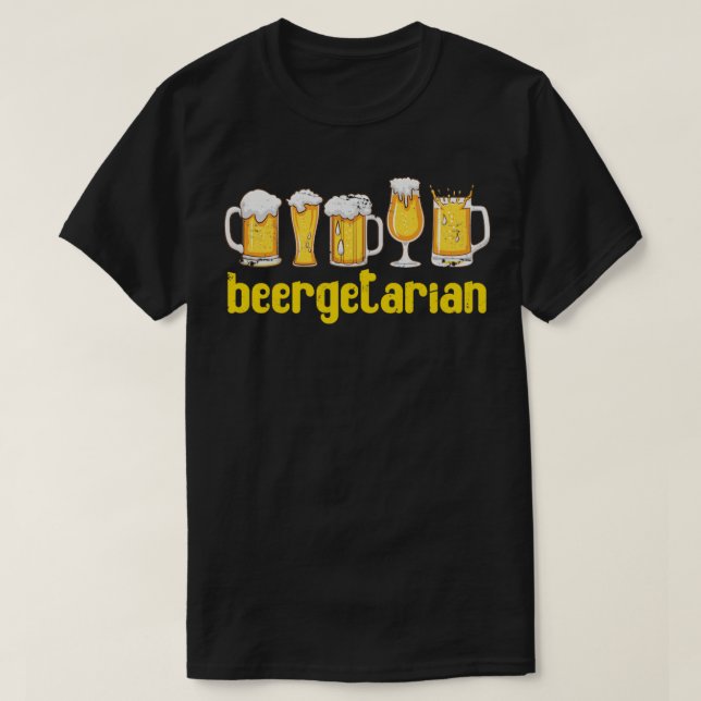 Funny Beer Lover Gift Beergetarian Craft Beer T-Shirt (Design Front)